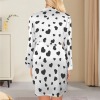 Women's Heart Print Pajama Robe Cami Sets Custom Personalized Women's Pajama Robe Cami Sets