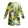 M3824 Casual Long-Sleeved Dress