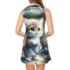 M3798 Sleeveless Collared Dress