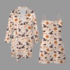 Women's Halloween Theme Pajama Robe Cami Sets Custom Personalized Women's Pajama Robe Cami Sets