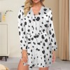 Women's Heart Print Pajama Robe Cami Sets Custom Personalized Women's Pajama Robe Cami Sets