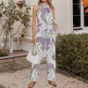 Donnie 03 Custom Individualized Women's Sleeveless Halterneck Tie Waist Jumpsuit