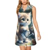 M3798 Sleeveless Collared Dress