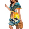 M3834 V-Neck Fitted Dress