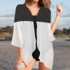 cubridor negro superior Yahweh Custom Personalized Women's Kimono Chiffon Cover Up