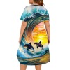 M3785 Short-Sleeved Fitted Dress