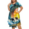 M3785 Short-Sleeved Fitted Dress