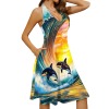 M3799 Sleeveless Halterneck Dress