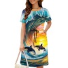 M3801 Round-Neck Drawstring Waist Pocket Dress