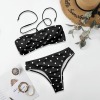 Women's Polka Dot Halterneck Tube Top Backless Bikini Set Custom Personalized Women's Halterneck Two Pieces Bikini Set