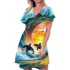 M3786 V-Neck Fitted Dress