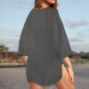 cubridor negro superior Yahweh Custom Personalized Women's Kimono Chiffon Cover Up