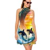 M3794 High-Neck Lace Sleeveless Dress