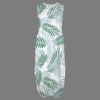 Women's Leaves Print Round Neck Sundress Pocket Maxi Dress Custom Specialized Women's Round Neck Sundress Pocket Maxi Dress