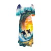M3821 Square-Neck Puff-Sleeve Slit Maxi Dress