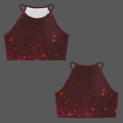 Women's Heart Print Casual Tank Top Custom Personalized Women's Casual Tank Top