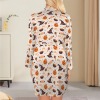 Women's Halloween Theme Pajama Robe Cami Sets Custom Personalized Women's Pajama Robe Cami Sets