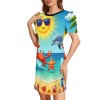 M3806 Round-Neck Puff-Sleeve Short-Sleeved Dress