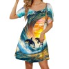 M3819 Square-Neck Pleated Dress