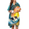 M3838 V-Neck Ruffle-Sleeve Dress