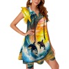 M3796 Lotus-Leaf Sleeve Dress
