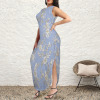 Sundress Maxi Dress Custom Specialized Women's Round Neck Sundress Pocket Maxi Dress