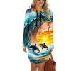 M3837 Women's Drawstring Hooded Pocket Dress