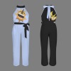 2XL Custom Individualized Women's Sleeveless Halterneck Tie Waist Jumpsuit