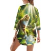 M3828 Three-Quarter Sleeve Button-Down Dress