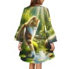M3816 V-Neck Layered Bell-Sleeve Dress