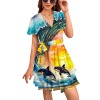 M3834 V-Neck Fitted Dress