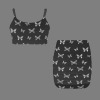 Women's Butterfly Print Cami Top & Ruched Bodycon Skirt Set Custom Personalized Women's Cami Top & Ruched Bodycon Skirt Set