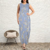 Sundress Maxi Dress Custom Specialized Women's Round Neck Sundress Pocket Maxi Dress