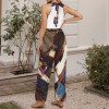 20220531_172329002 Custom Individualized Women's Sleeveless Halterneck Tie Waist Jumpsuit