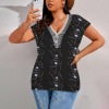 Virtuosa con circulo rosa en blusa Custom Personalized Women's V-Neck Lace Tank Tops