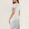 Women's Striped Short Sleeve Wrap Bodycon Ruched Tie Waist Dress Custom Specialized Short Sleeve Wrap Bodycon Ruched Tie Waist Dress