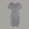 Women's Striped Short Sleeve Wrap Bodycon Ruched Tie Waist Dress Custom Specialized Short Sleeve Wrap Bodycon Ruched Tie Waist Dress