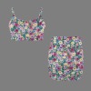Women's Floral Print Cami Top & Ruched Bodycon Skirt Set Custom Personalized Women's Cami Top & Ruched Bodycon Skirt Set