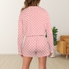 Adults pajamas Custom Specialized Women's Long Sleeve&Tether Shorts Pocket Pajama Sets