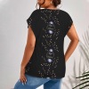 Virtuosa con circulo rosa en blusa Custom Personalized Women's V-Neck Lace Tank Tops